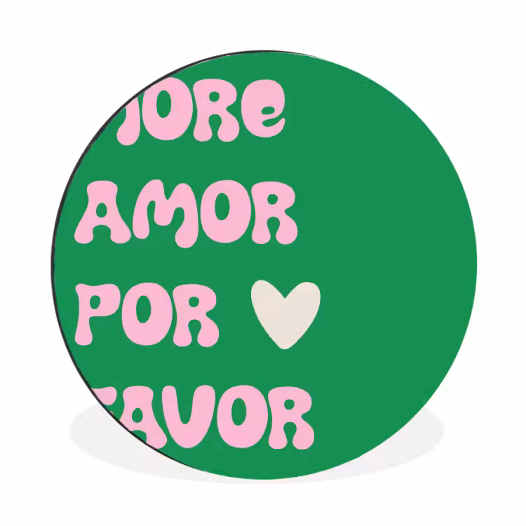 Wandcirkel - Aluminium - Amor - Valentijn - Groen - Tekst — 1
