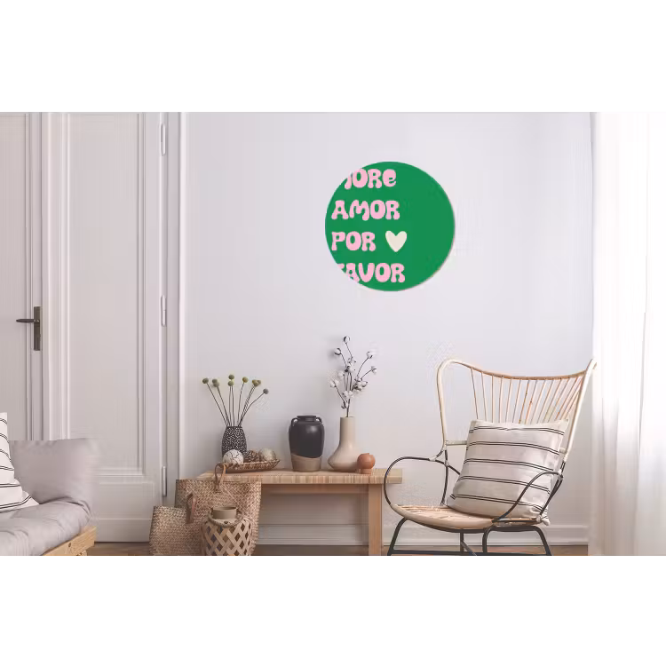 Wandcirkel - Aluminium - Amor - Valentijn - Groen - Tekst — 2