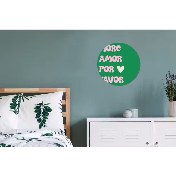 Wandcirkel - Aluminium - Amor - Valentijn - Groen - Tekst — 4