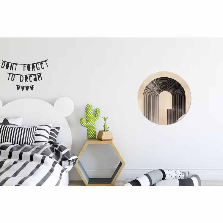 Wandcirkel - Aluminium - Boog - Strepen - Minimalistisch - Zwart — 5