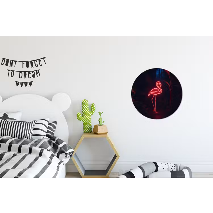 Wandcirkel - Aluminium - Flamingo - Roze - Neon - Licht — 5