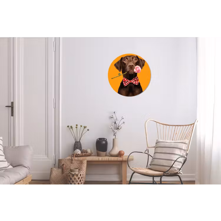 Wandcirkel - Aluminium - Hond - Oranje - Roos - Valentijn — 2