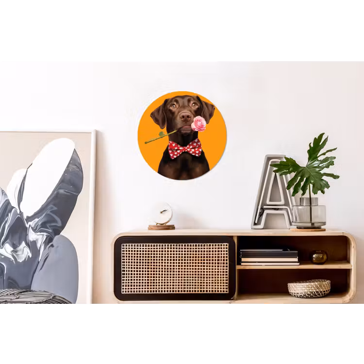 Wandcirkel - Aluminium - Hond - Oranje - Roos - Valentijn — 3