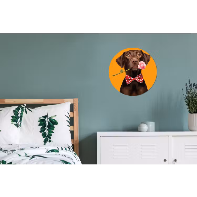 Wandcirkel - Aluminium - Hond - Oranje - Roos - Valentijn — 4