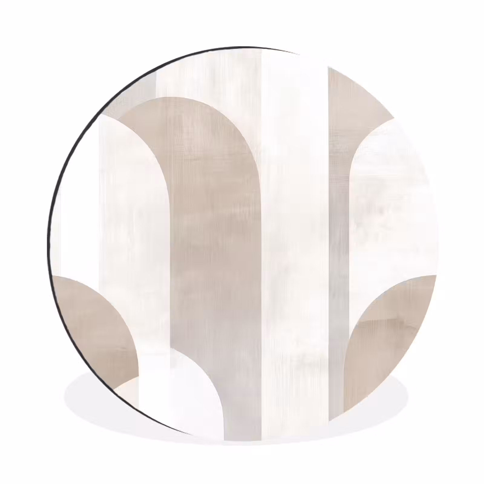 Wandcirkel - Aluminium - Abstracte bogen - Modern - Beige — 1