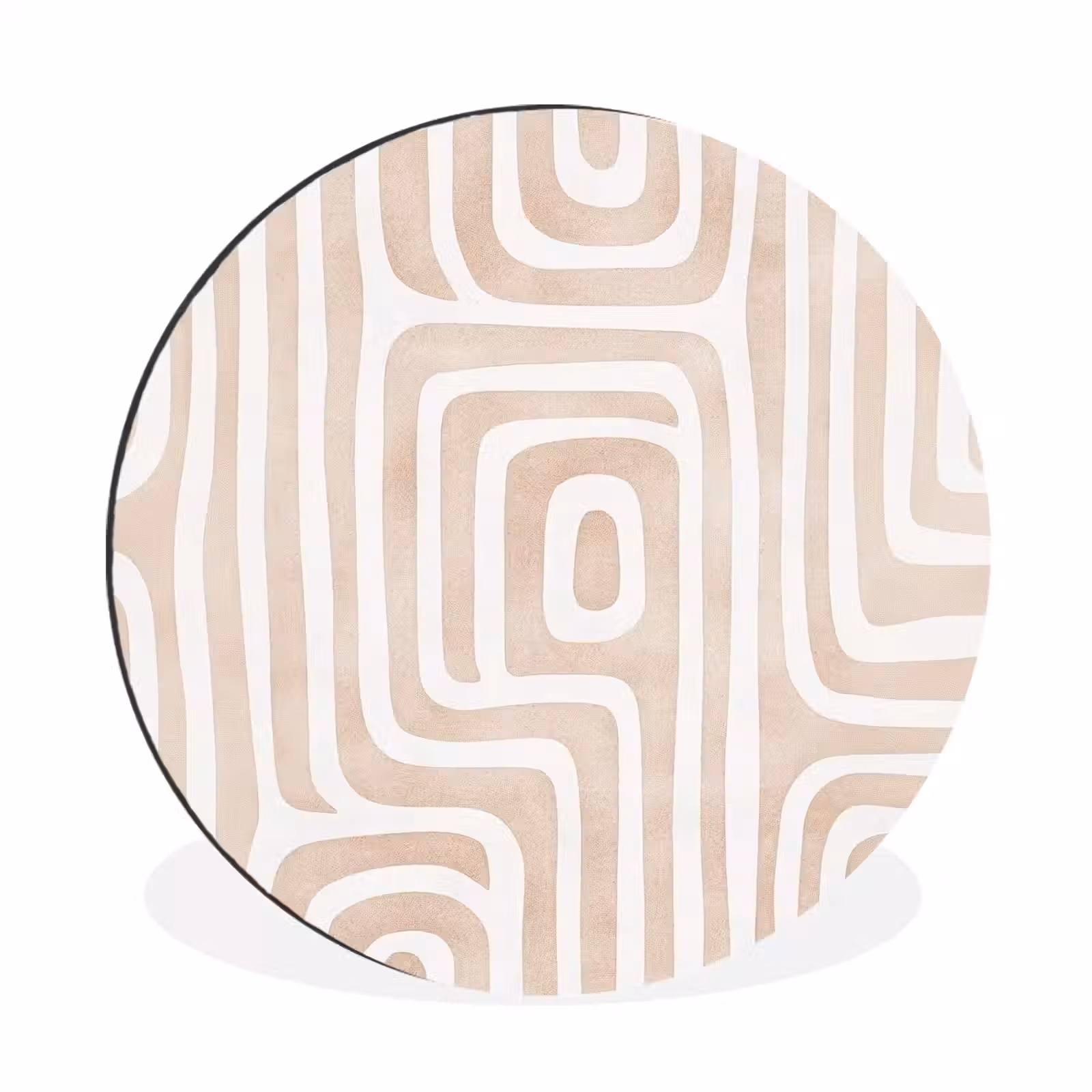Wandcirkel - Aluminium - Decoratief - Labyrint - Beige — 1