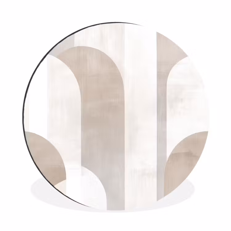 Wandcirkel - Aluminium - Abstracte bogen - Modern - Beige — 1