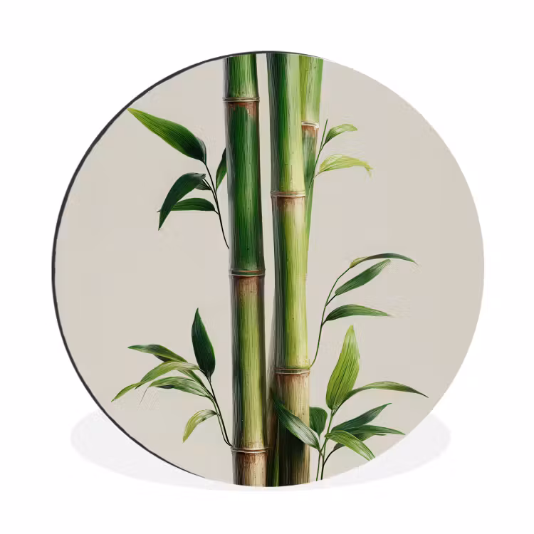 Wandcirkel - Aluminium - Bamboestengels - Sierlijk - Groen — 1