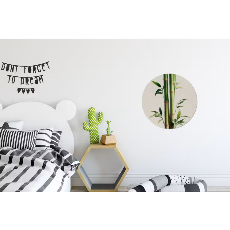 Wandcirkel - Aluminium - Bamboestengels - Sierlijk - Groen — 5
