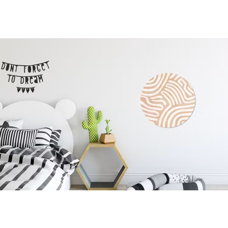 Wandcirkel - Aluminium - Beige - Aardspatroon — 5