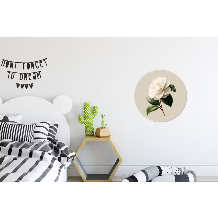 Wandcirkel - Aluminium - Cameliabloem - Wit - Groen — 5