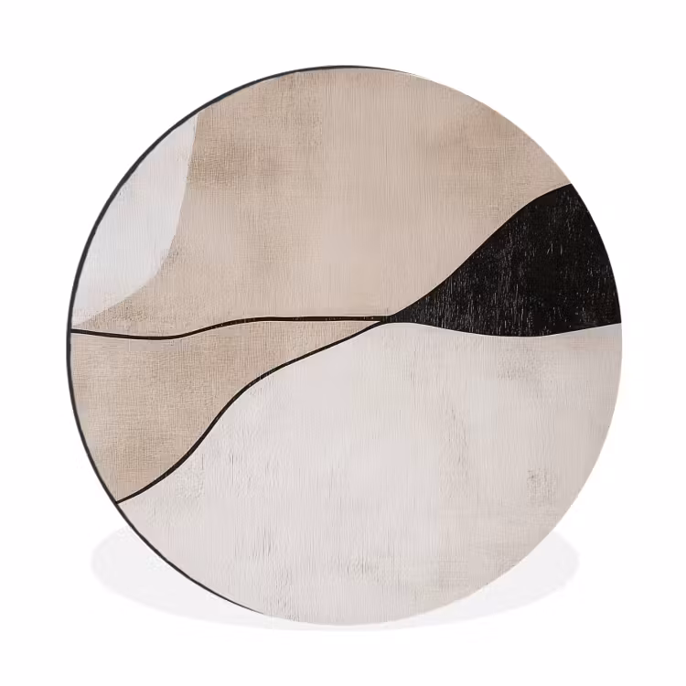 Wandcirkel - Aluminium - Contourlijnen - Abstracte landschap — 1
