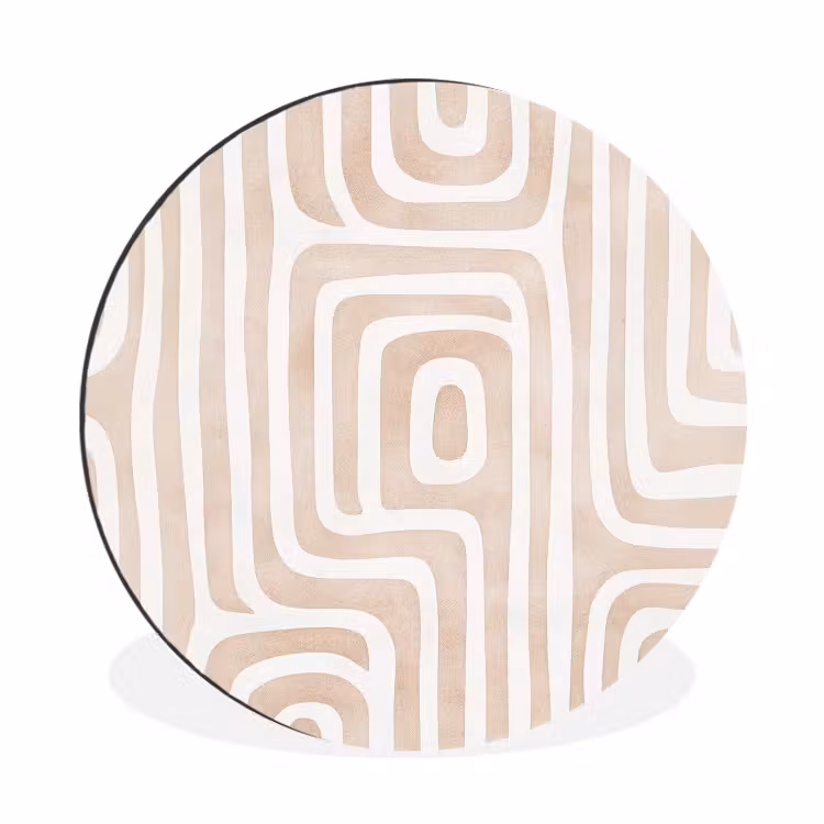 Wandcirkel - Aluminium - Decoratief - Labyrint - Beige — 1
