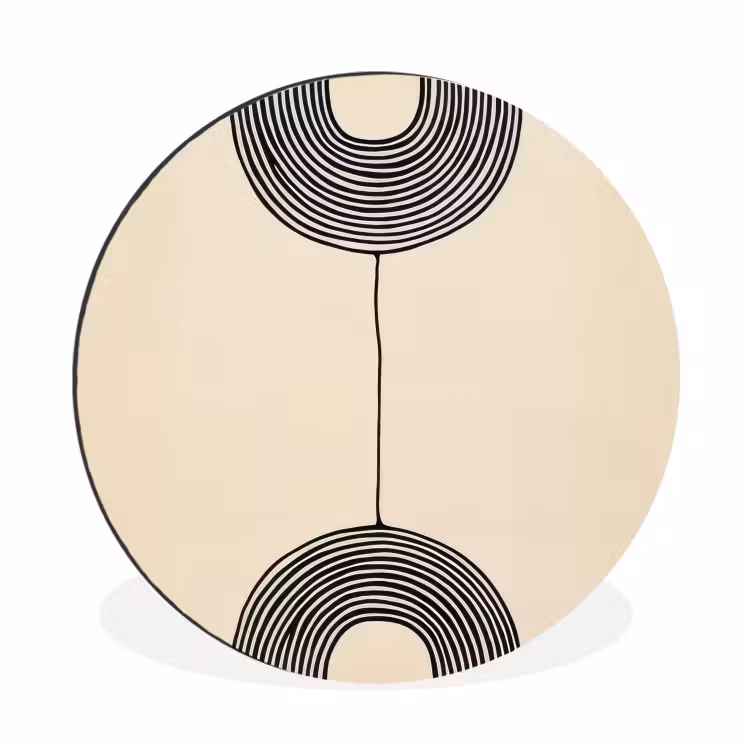 Wandcirkel - Aluminium - Geometrische bogen - Minimalistisch - Symmetrisch — 1