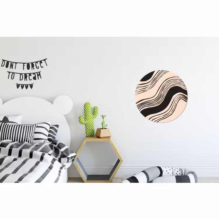 Wandcirkel - Aluminium - Golven - Zwart - Zandkleur — 5
