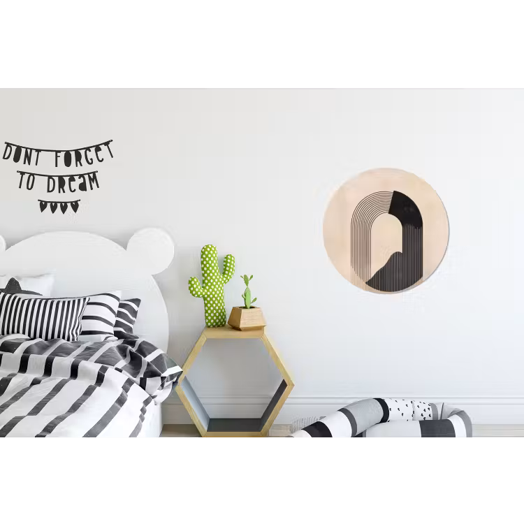 Wandcirkel - Aluminium - Grafisch gebogen motief - Beige — 5