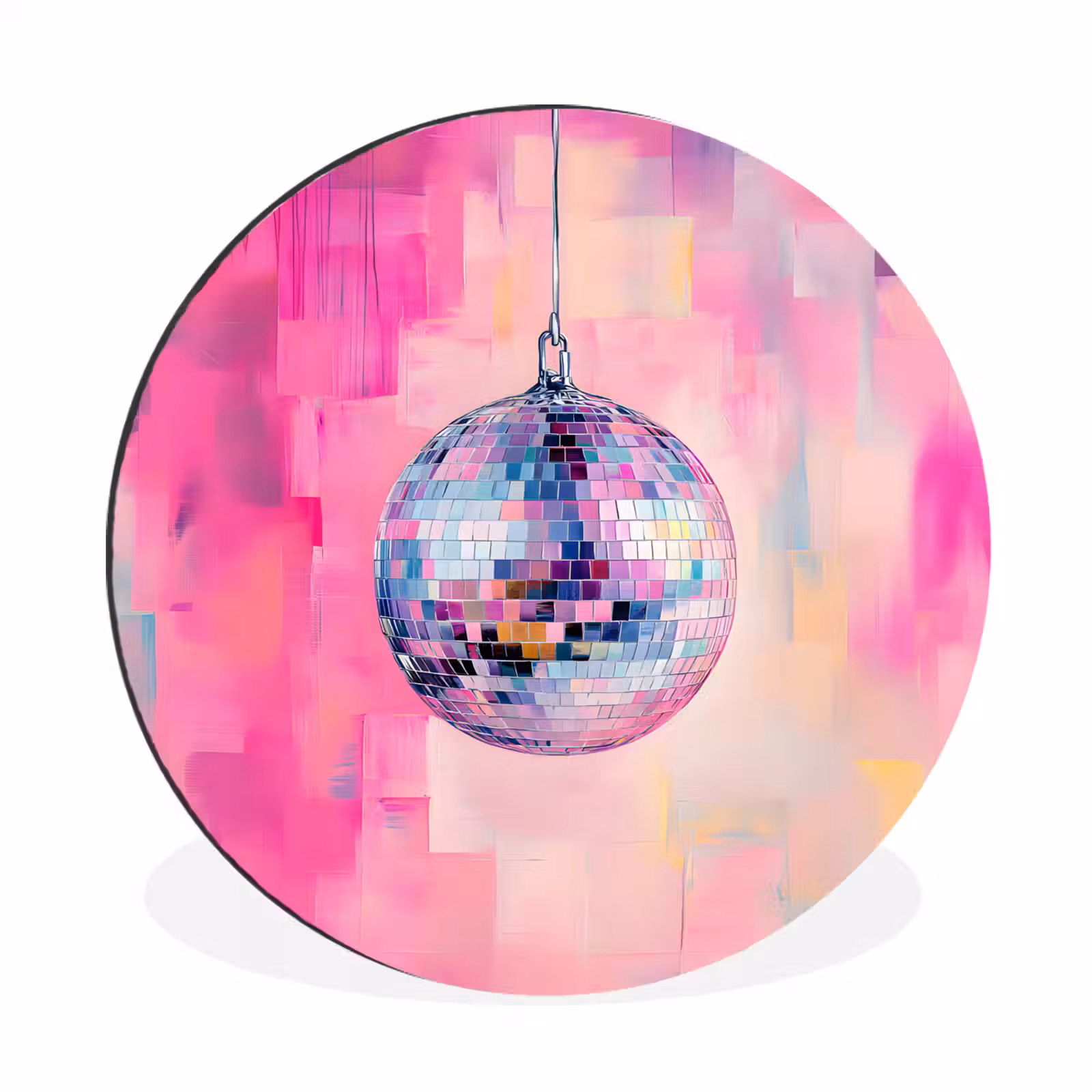 Wandcirkel - Aluminium - Discobal - Pink - Verf — 1