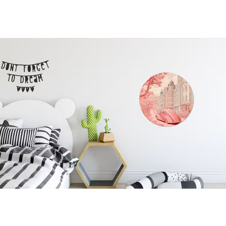 Wandcirkel - Aluminium - City - Car - Pink — 5