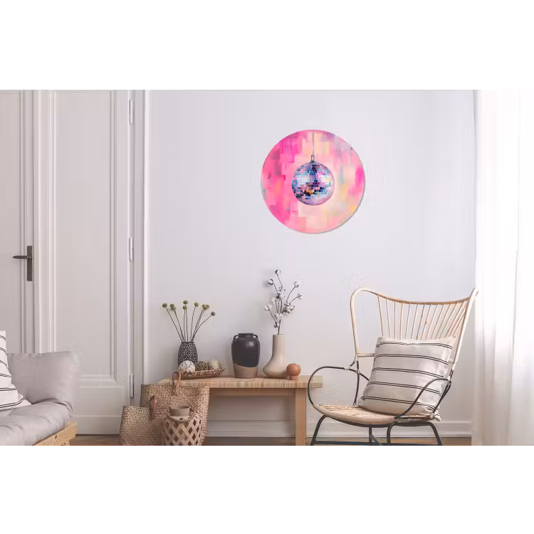 Wandcirkel - Aluminium - Discobal - Pink - Verf — 2