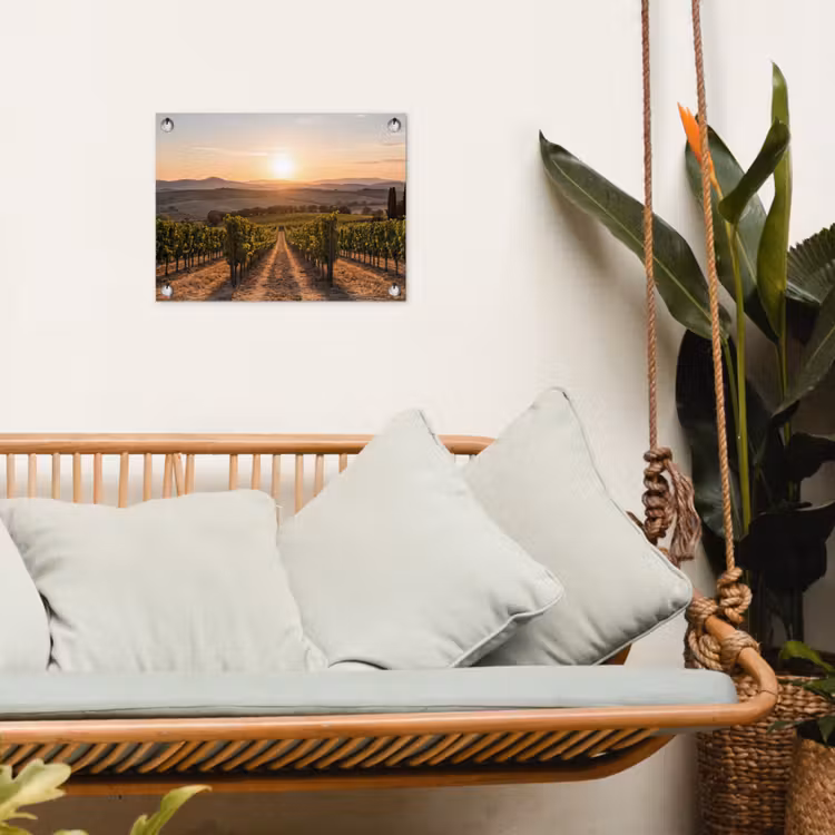 Tuinposter - Wijngaard - Zonsondergang - Landschap — 5