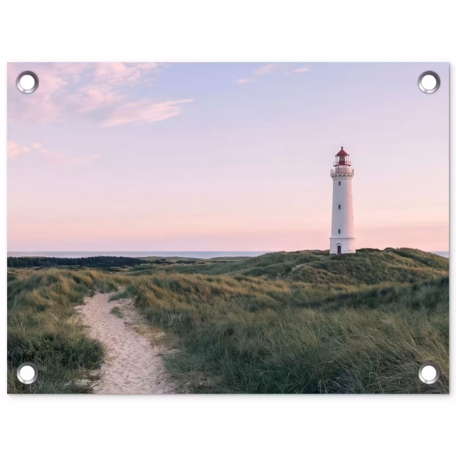 Tuinposter - Vuurtoren - Duinlandschap - Zee — 1