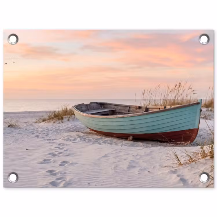 Tuinposter - Rustiek - Roeiboot - Zandstrand — 1