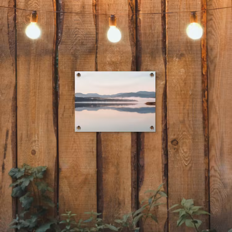 Tuinposter - Water - Bomen - Mistlaag — 2