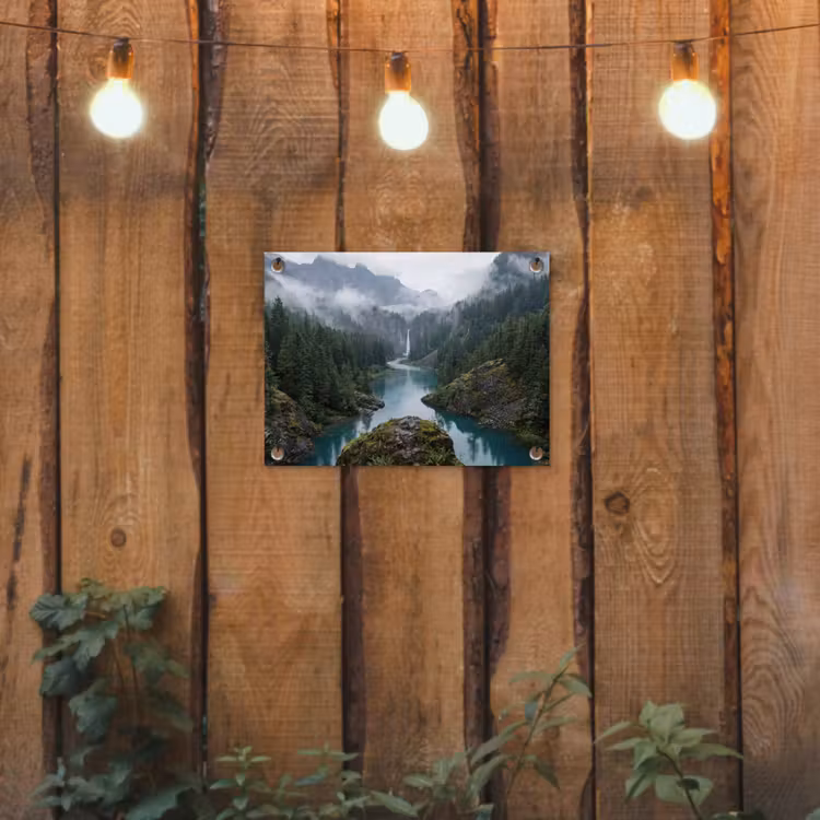 Tuinposter - Waterval - Bomen - Bergen — 2