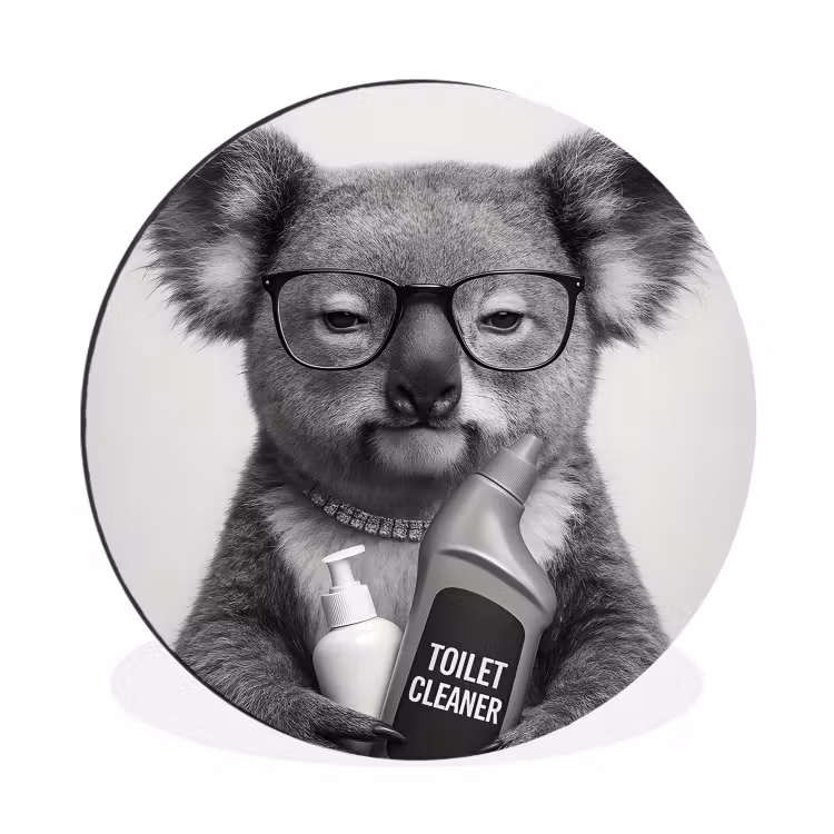 Wandcirkel - Aluminium - Koala - Bril - Toilet — 1