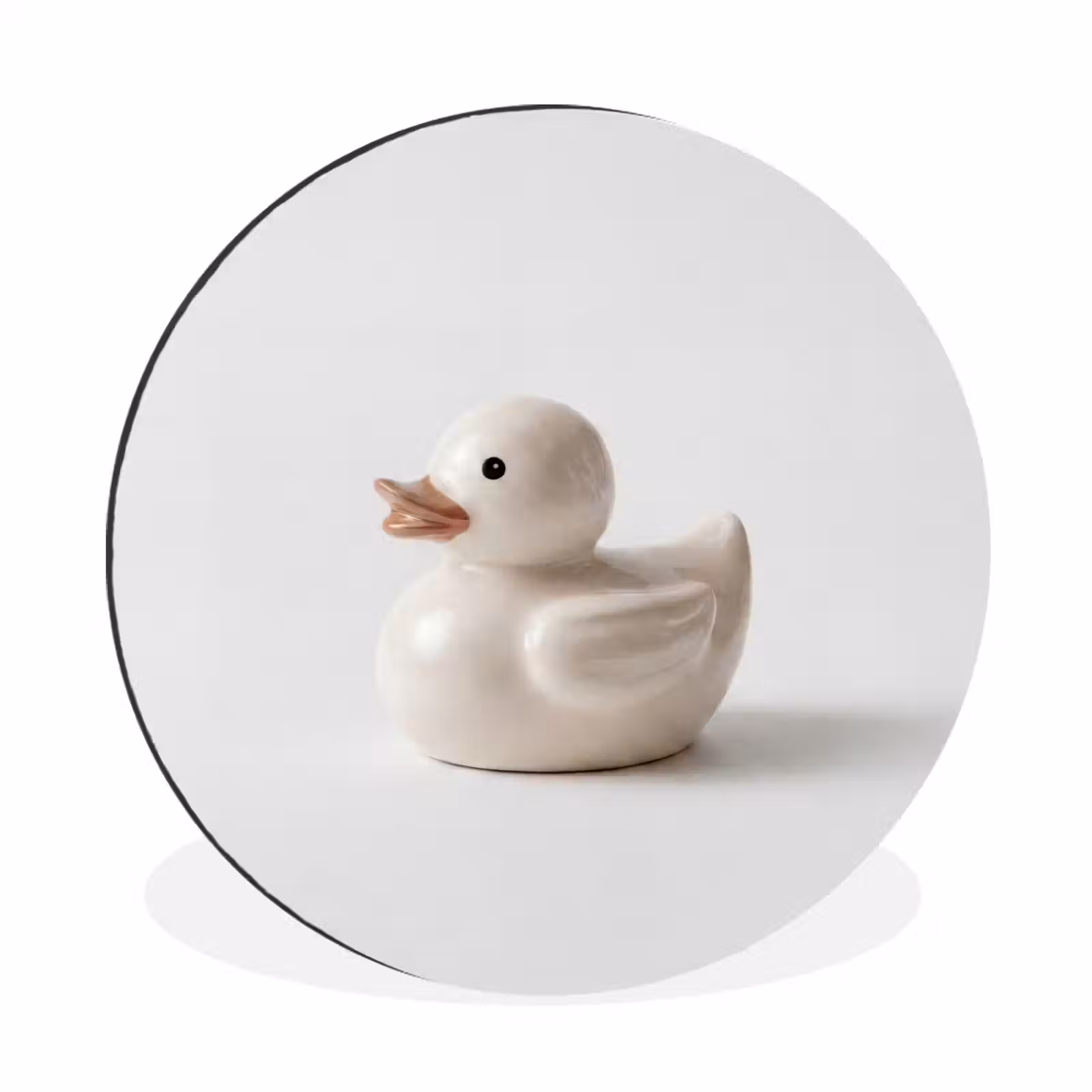 Wandcirkel - Aluminium - Badeend - Minimalistisch - Wit — 1