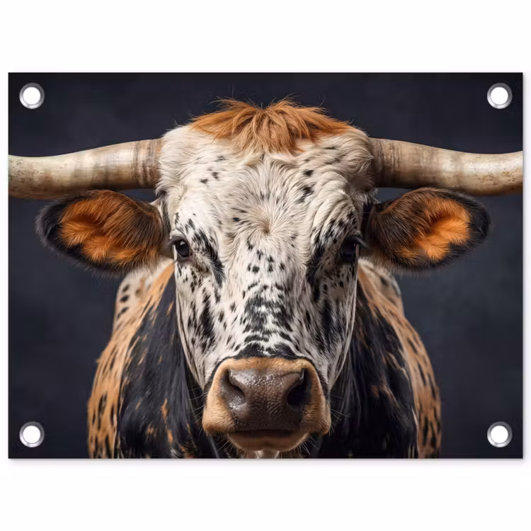 Tuinposter - Stier - Kleurrijk - Hoorns — 1