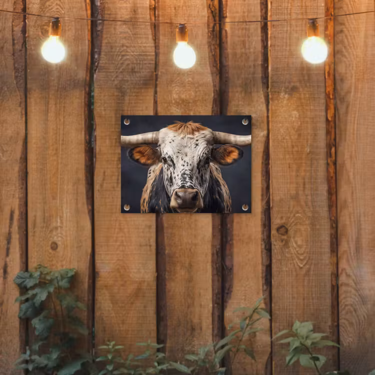 Tuinposter - Stier - Kleurrijk - Hoorns — 2