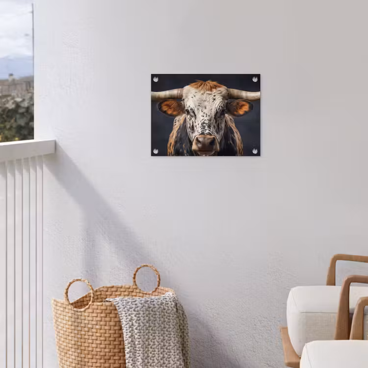 Tuinposter - Stier - Kleurrijk - Hoorns — 3