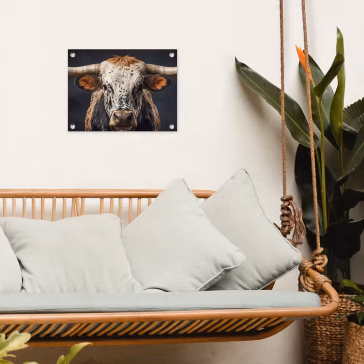 Tuinposter - Stier - Kleurrijk - Hoorns — 5