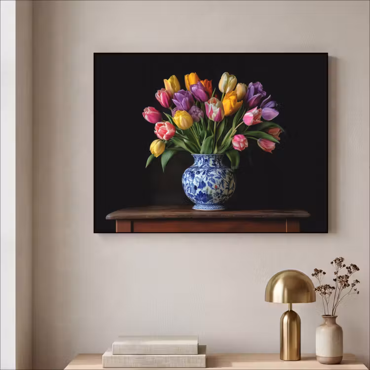Art Frame - Tulpen - Kleuren - Hout - Vaas — 3