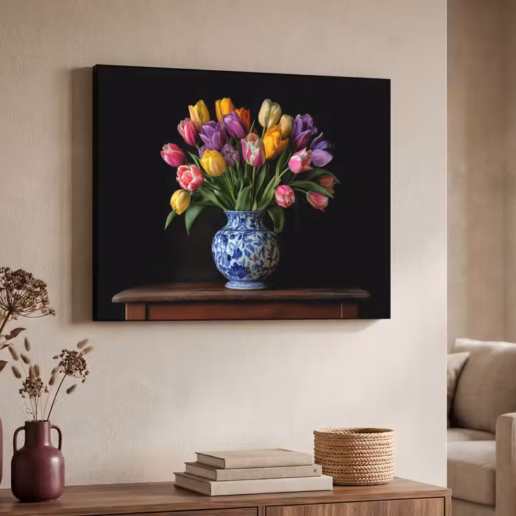 Art Frame - Tulpen - Kleuren - Hout - Vaas — 4