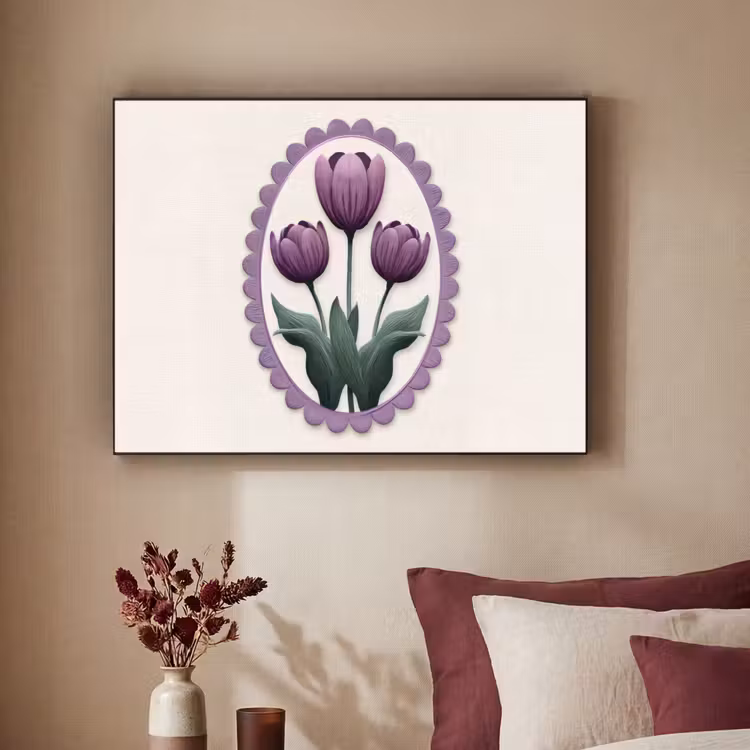 Art Frame - Tulpen - Paars - Lijst - Bladeren — 2