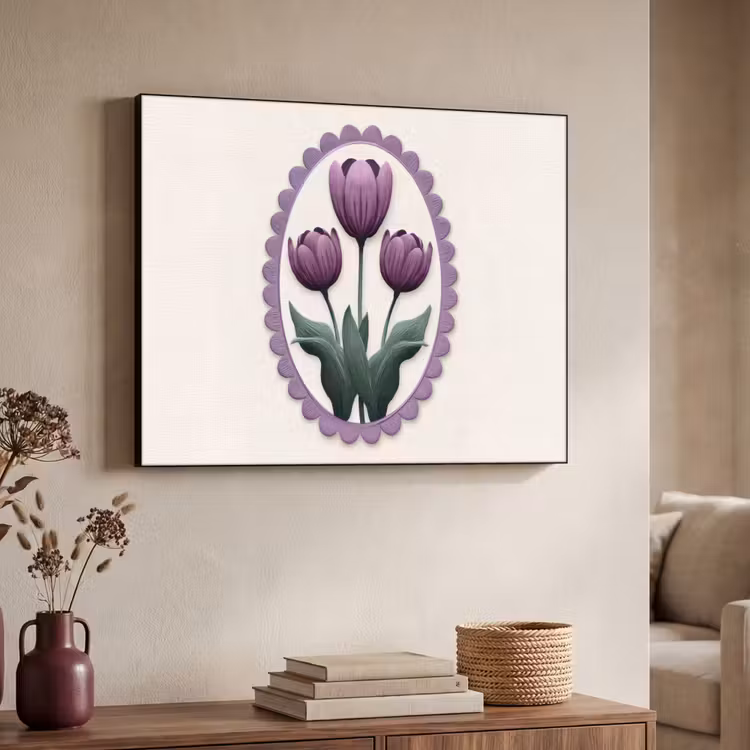 Art Frame - Tulpen - Paars - Lijst - Bladeren — 4