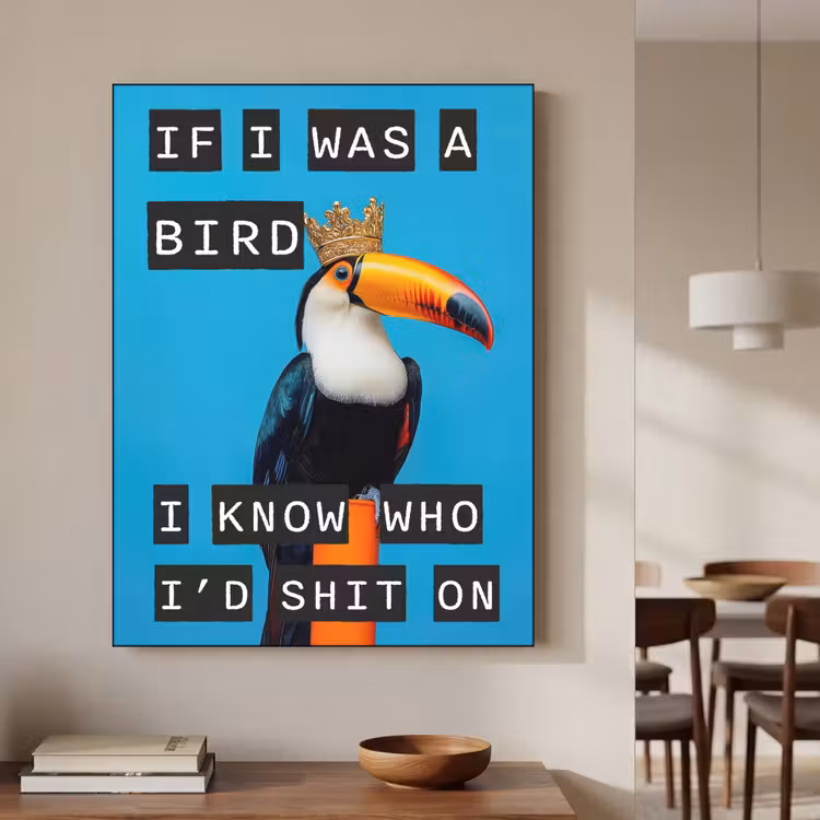 Art Frame - Vogel - Toekan - Blauw - Quotes — 4
