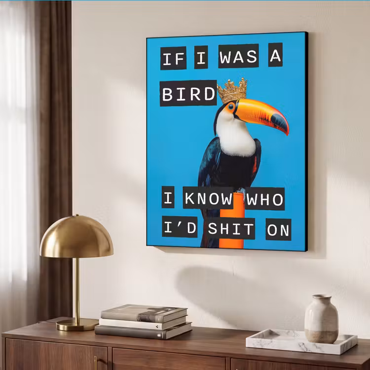 Art Frame - Vogel - Toekan - Blauw - Quotes — 6