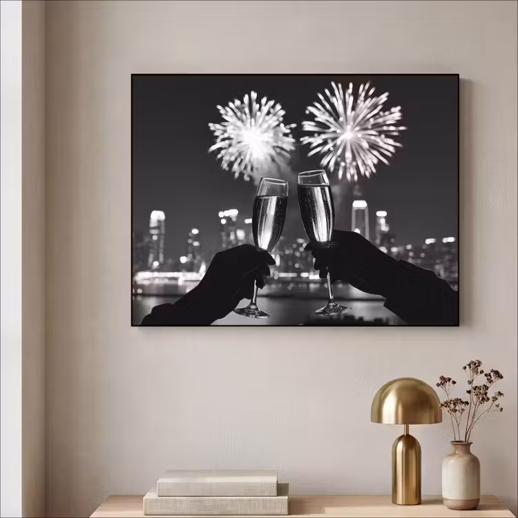 Art Frame - Vuurwerk - Proosten - Skyline - Champagne — 3