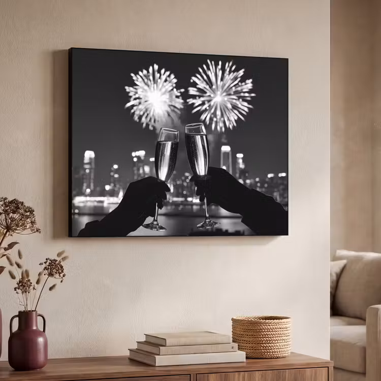 Art Frame - Vuurwerk - Proosten - Skyline - Champagne — 4
