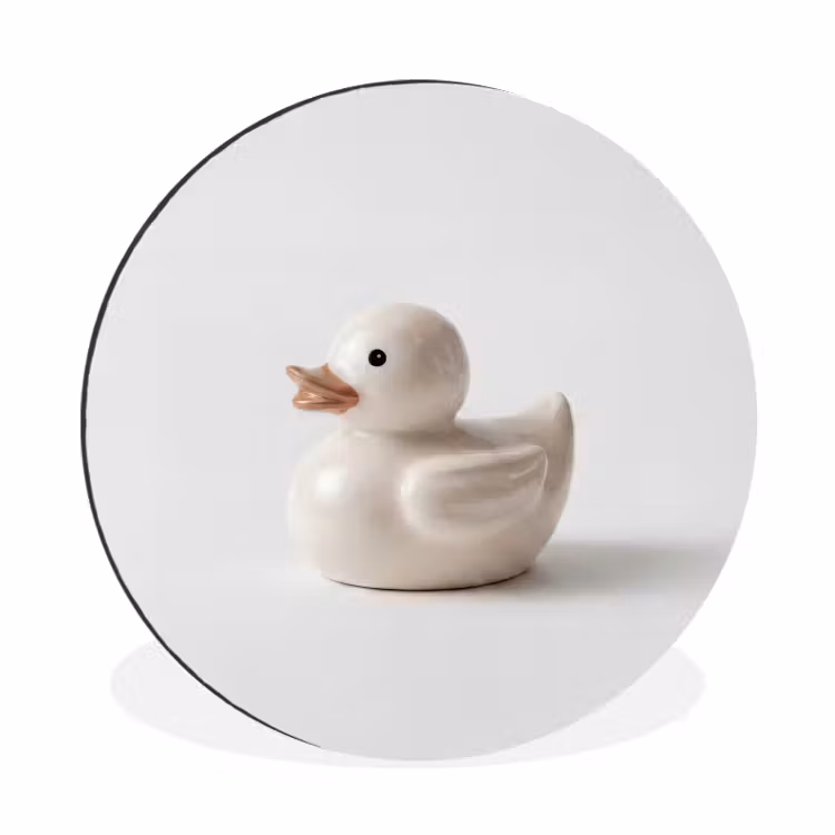 Wandcirkel - Aluminium - Badeend - Minimalistisch - Wit — 1