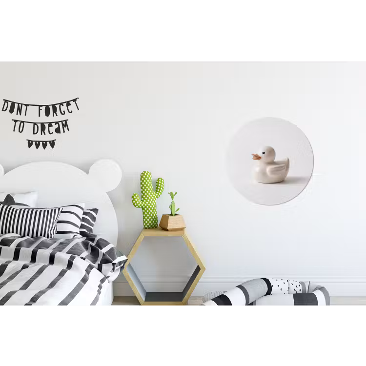 Wandcirkel - Aluminium - Badeend - Minimalistisch - Wit — 5