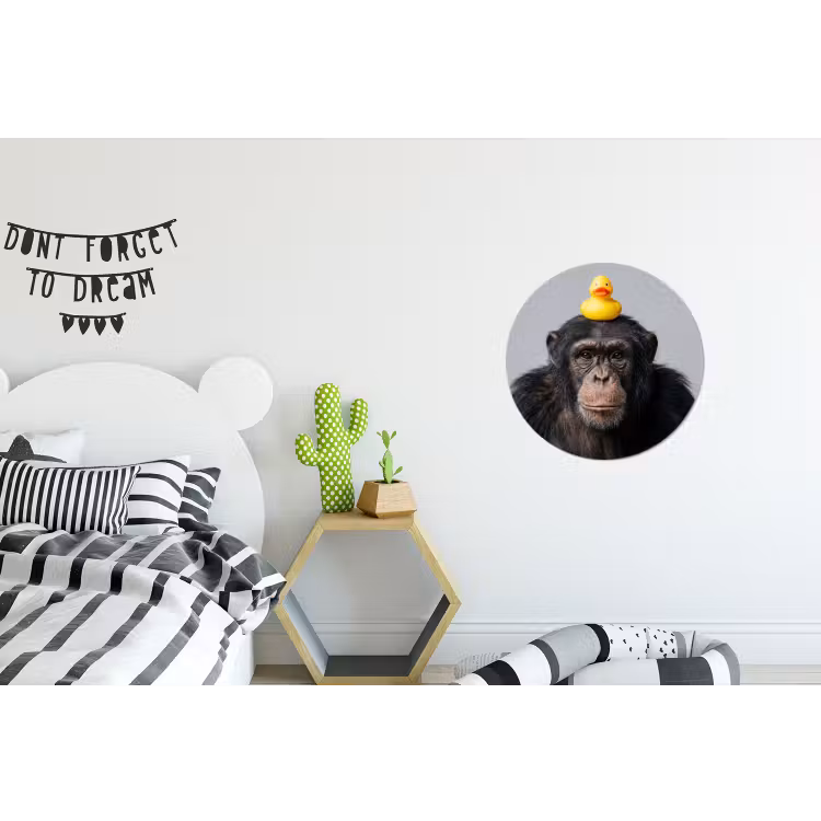 Wandcirkel - Aluminium - Chimpansee - Badeend - Grijs — 5