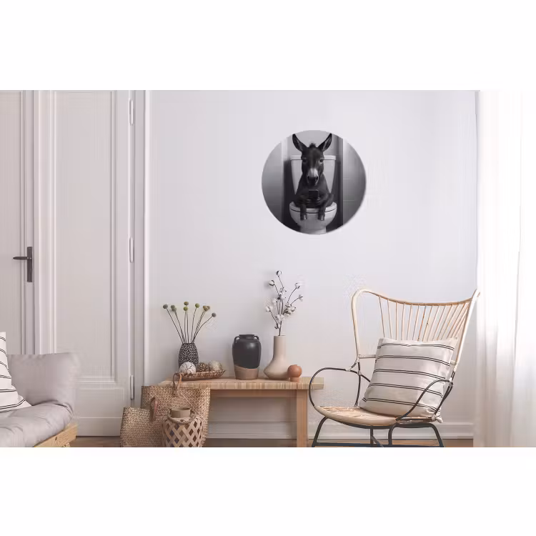 Wandcirkel - Aluminium - Ezel - Telefoon - Toilet - Zwart - Wit — 2