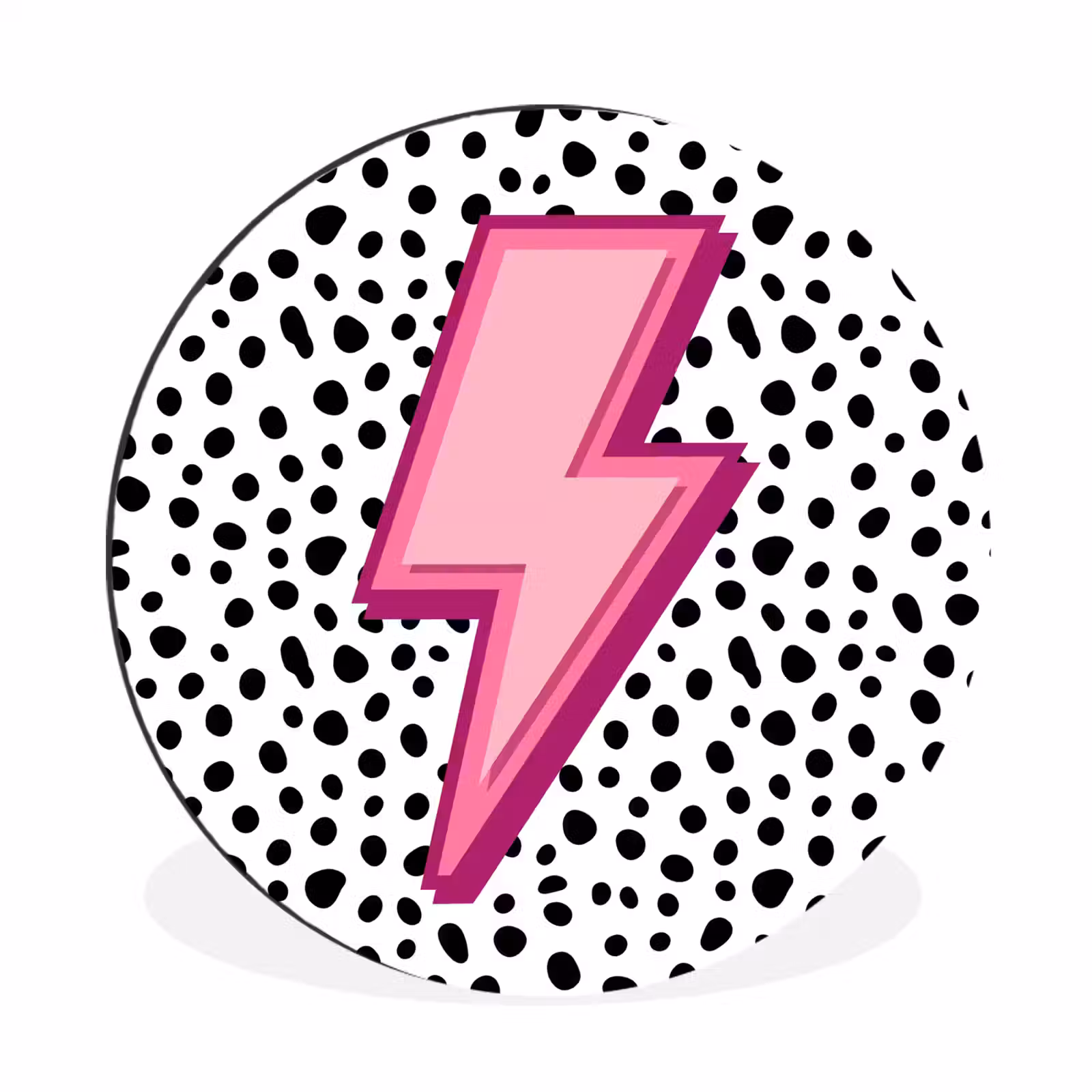 Wandcirkel - Aluminium - Bliksem - Roze - Stippen — 1