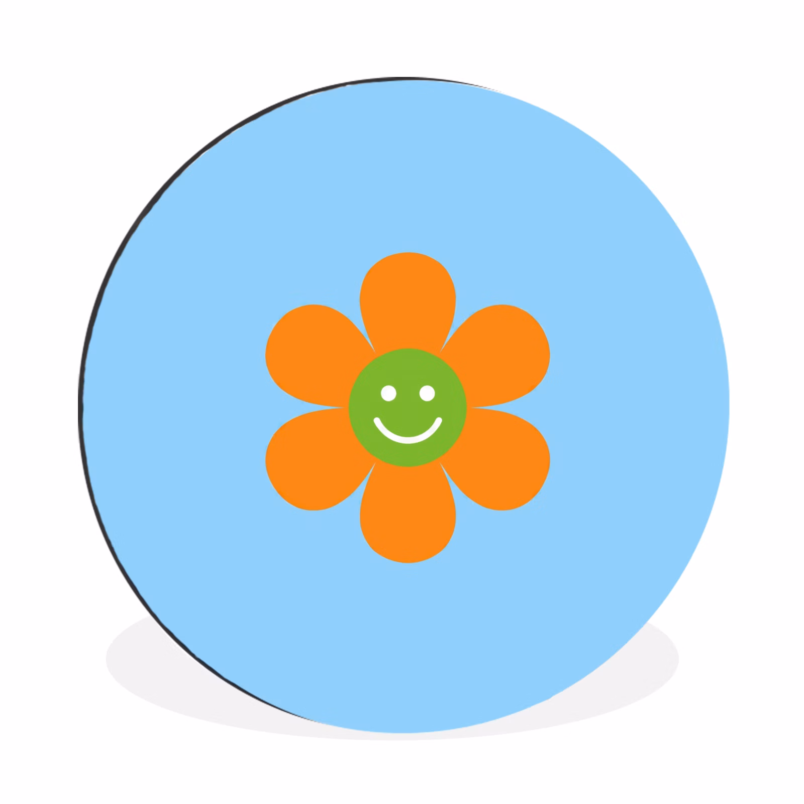Wandcirkel - Aluminium - Bloem - Smiley - Kleurrijk — 1