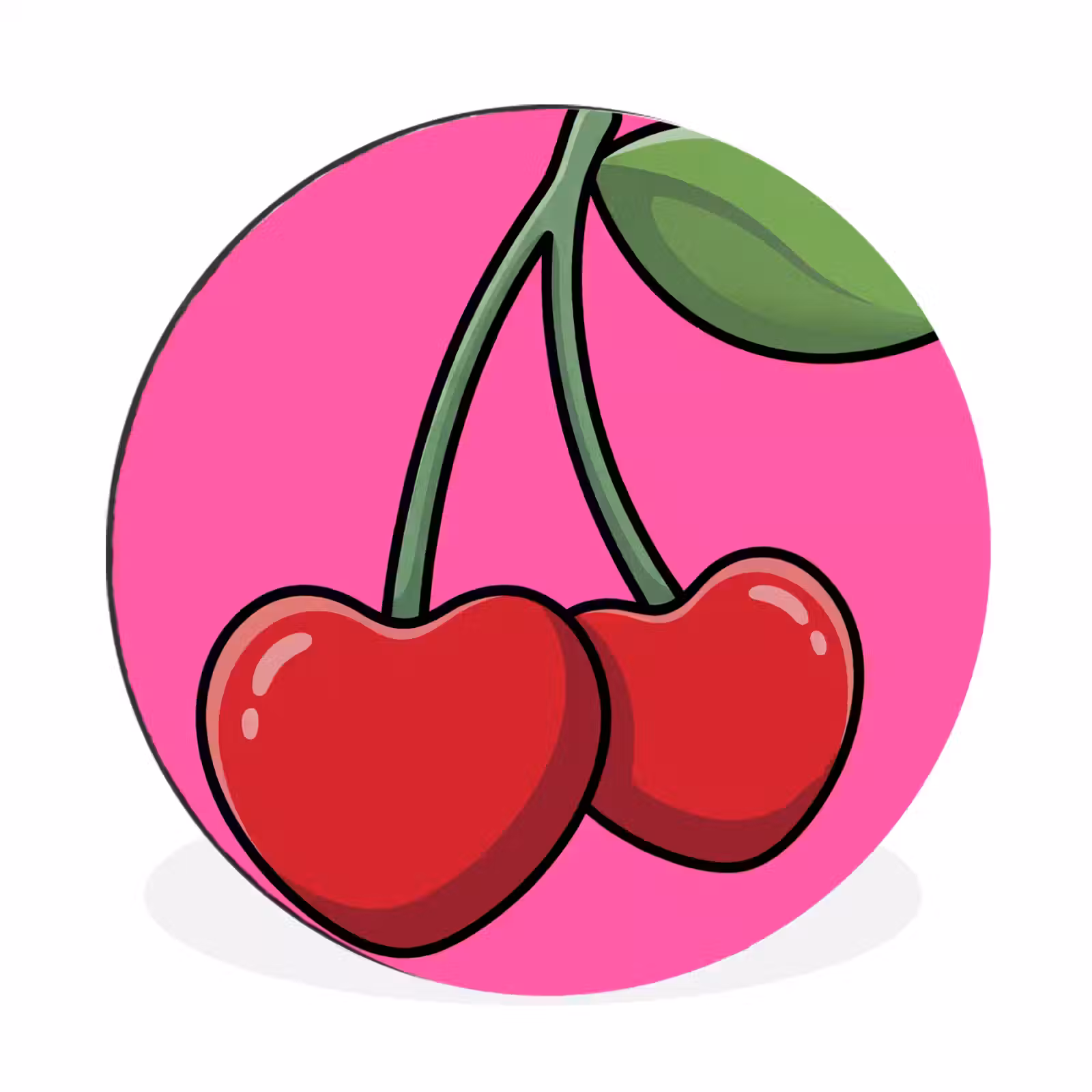 Wandcirkel - Aluminium - Kers - Roze - Fruit — 1