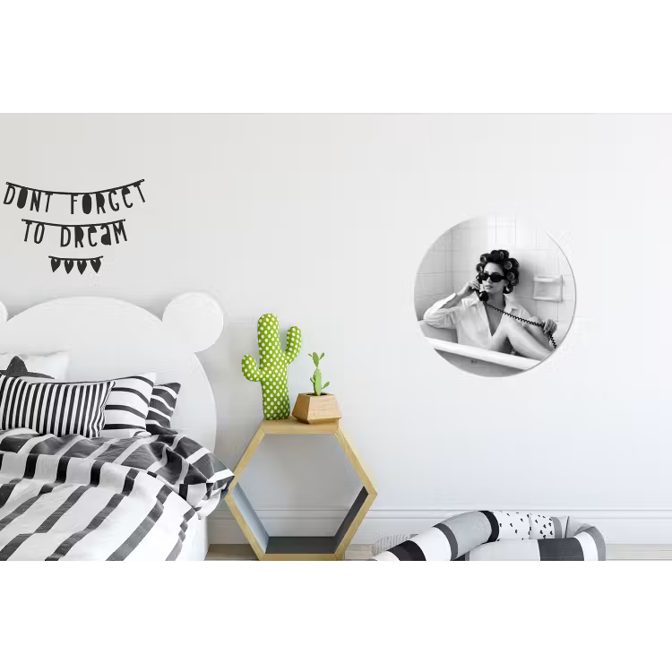 Wandcirkel - Aluminium - Bad - Vrouw - Zwart - Wit — 5